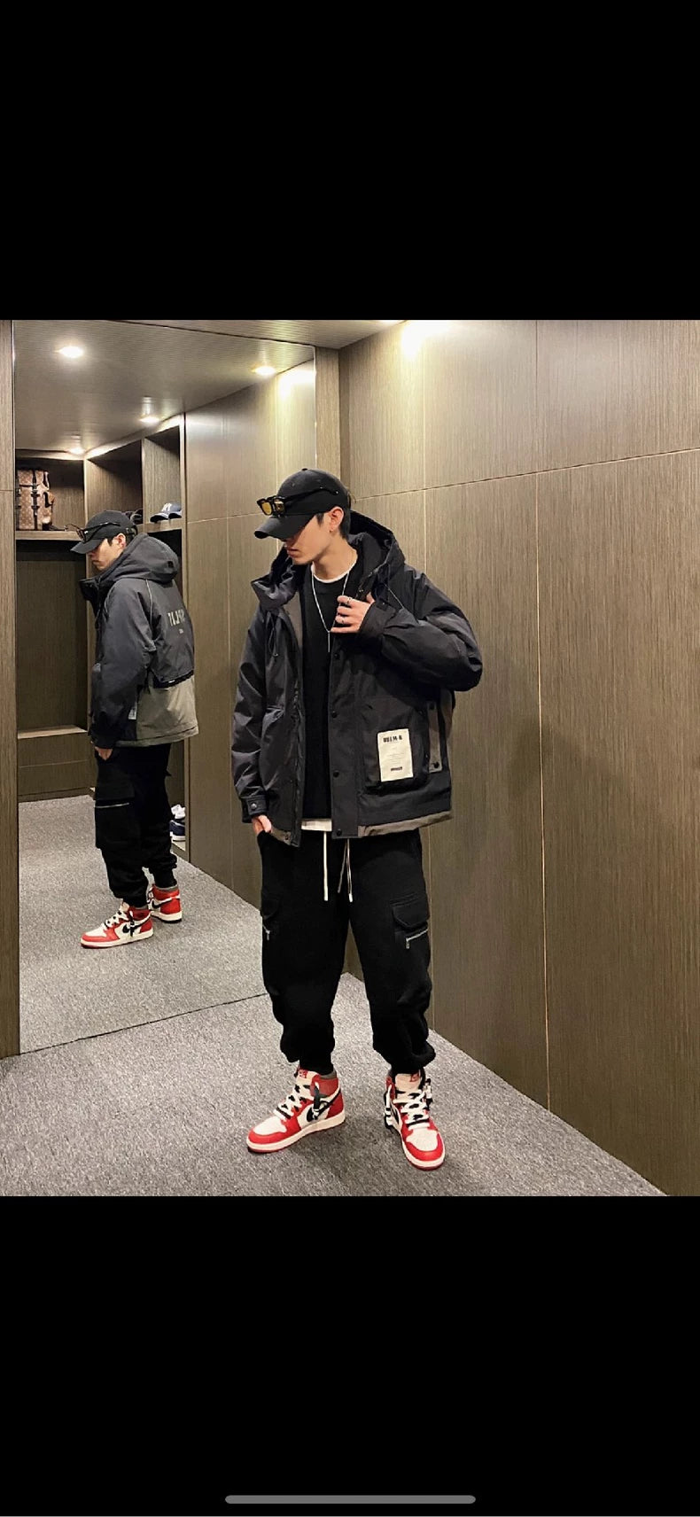 Rick Owens Black Pocket Drawstring Cargo Pants