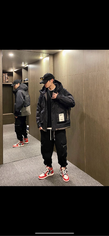 Rick Owens Black Pocket Drawstring Cargo Pants