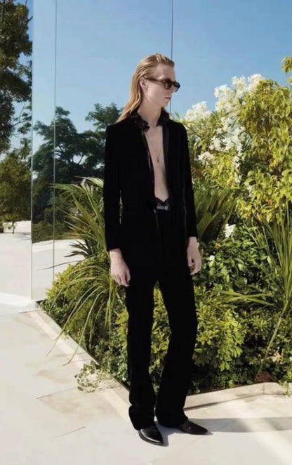 Saint Laurent 18AW Velvet Formal Trousers-yf