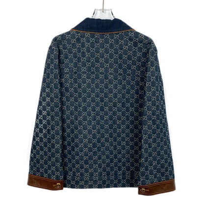 Gucci Blue Logo Jacquard Long Sleeve Jacket
