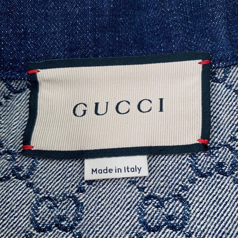 Gucci Blue Logo Jacquard Long Sleeve Jacket
