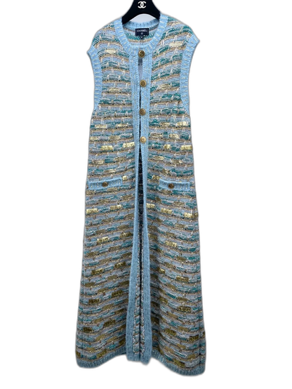 Chanel Peacock Vest with Gold Embroidery