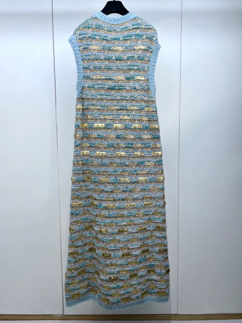 Chanel Peacock Vest with Gold Embroidery