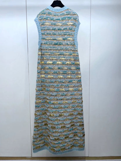 Chanel Peacock Vest with Gold Embroidery