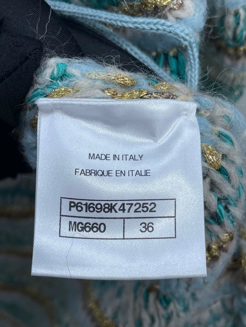 Chanel Peacock Vest with Gold Embroidery