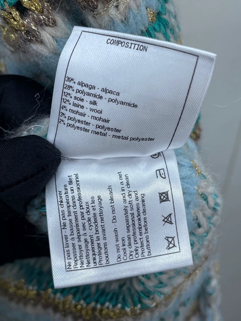 Chanel Peacock Vest with Gold Embroidery