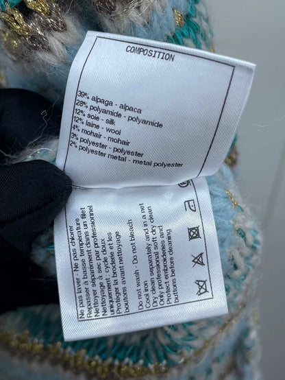 Chanel Peacock Vest with Gold Embroidery