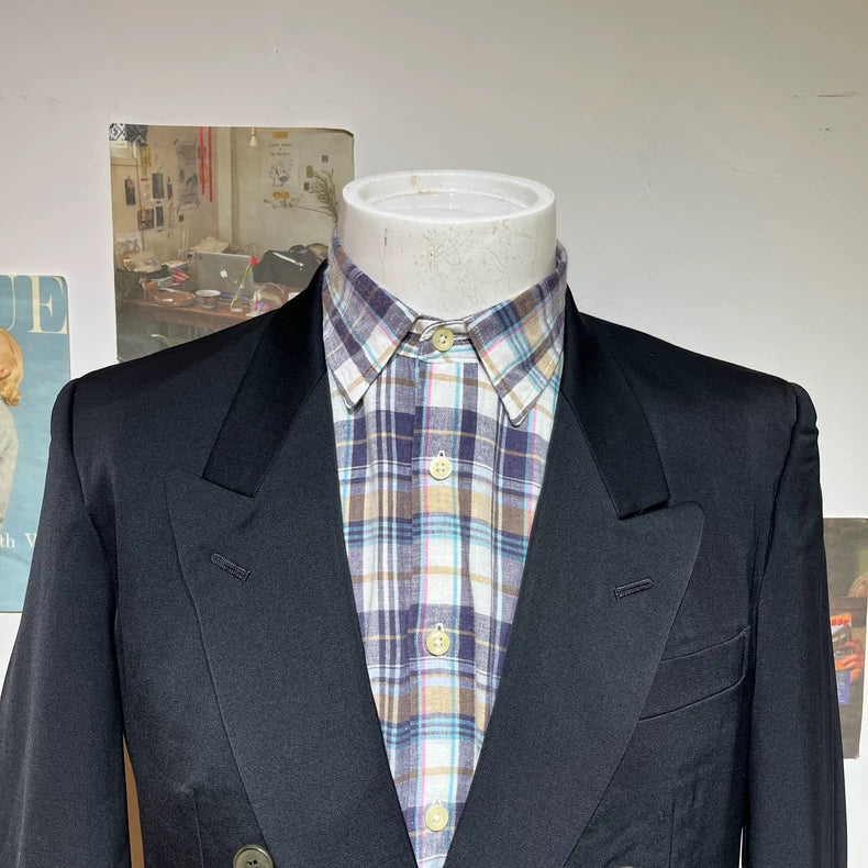 Vintage Double-Breasted Wool Blazer Jacket