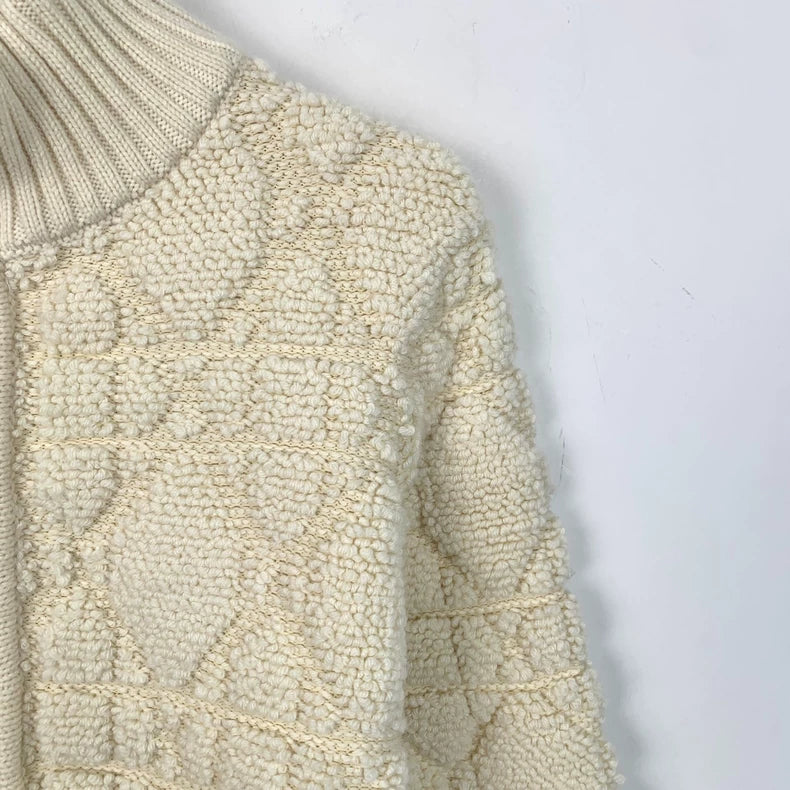 Beige Wool Zip-Up Jacket by Dior