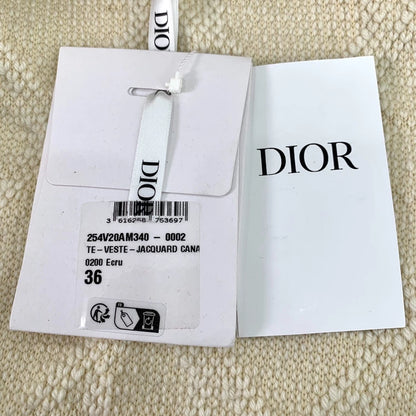 Beige Wool Zip-Up Jacket by Dior