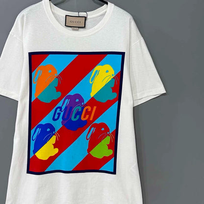 Gucci Rabbit Print Short Sleeve T-Shirt-yf