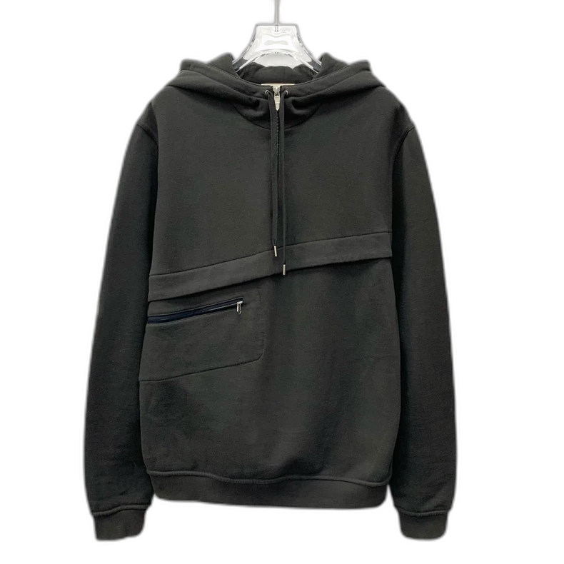 Hermes Black Hooded Sweatshirt with Pocket