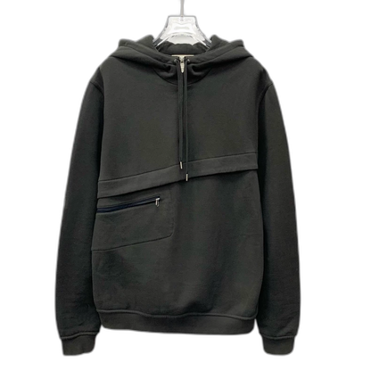 Hermes Black Hooded Sweatshirt with Pocket