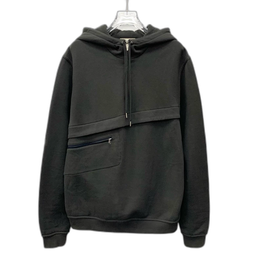 Hermes Black Hooded Sweatshirt with Pocket
