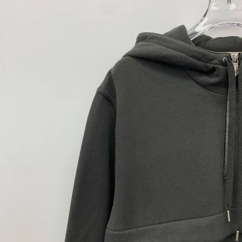Hermes Black Hooded Sweatshirt with Pocket