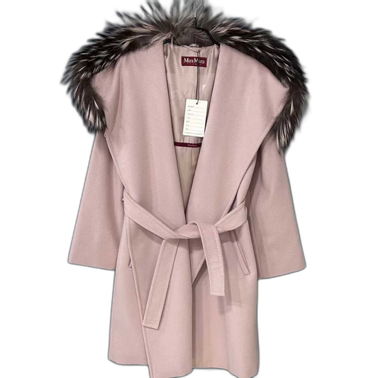 Pink Fur Collar Robe Coat MaxMara
