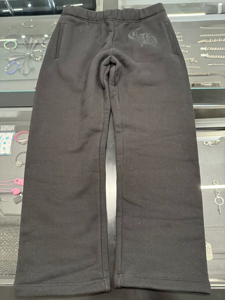 Chrome Hearts CH Embroidered Black Sweatpants-yf
