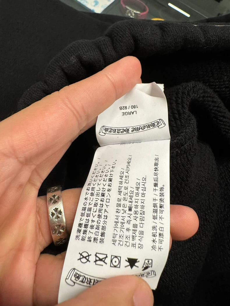 Chrome Hearts CH Embroidered Black Sweatpants-yf