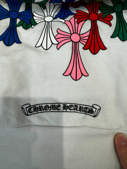 Chrome Hearts Colorful Cross Hoodie White
