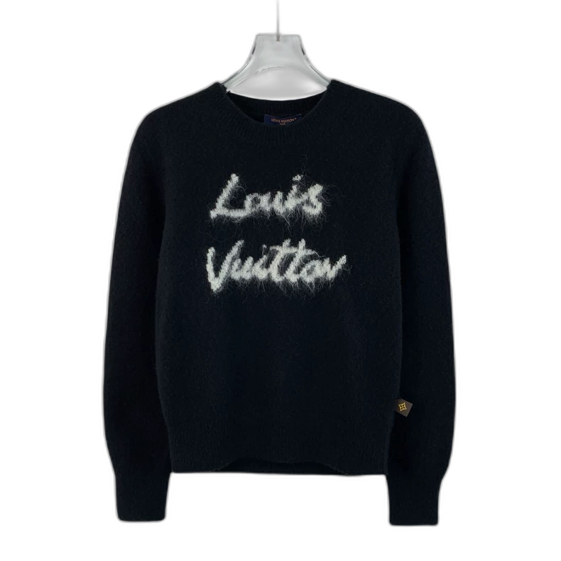 Louis Vuitton Black Logo Wool Sweater