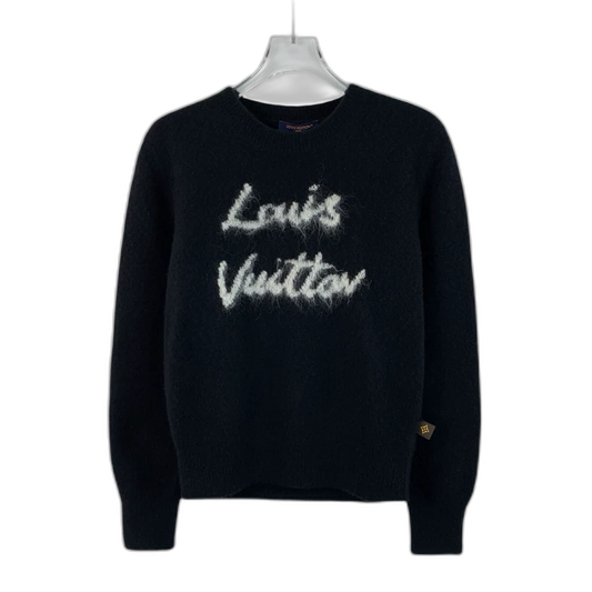 Louis Vuitton Black Logo Wool Sweater