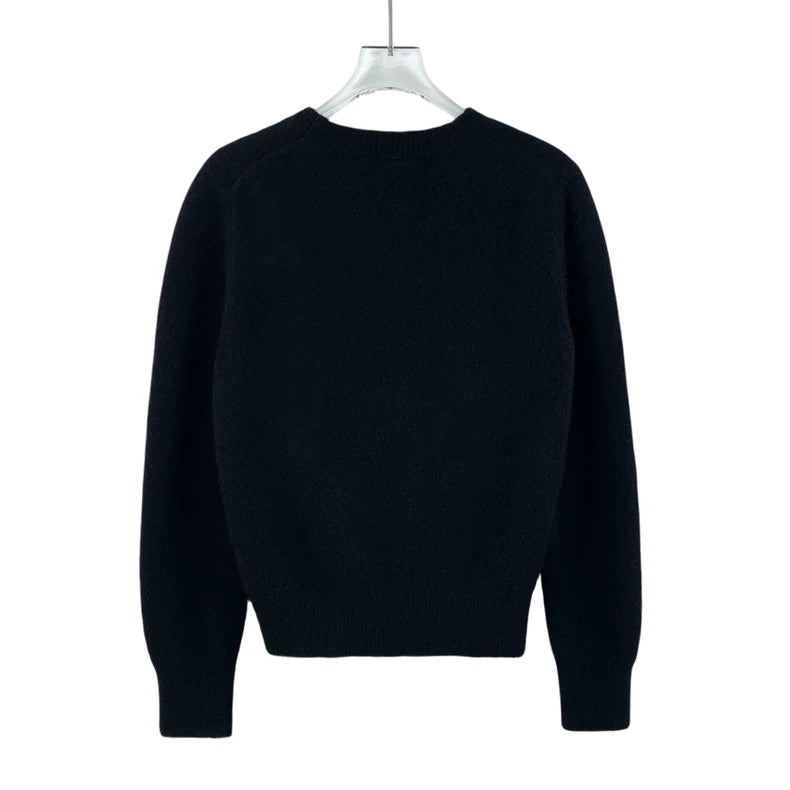 Louis Vuitton Black Logo Wool Sweater