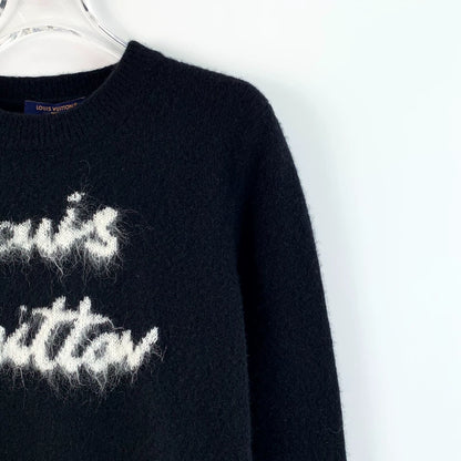 Louis Vuitton Black Logo Wool Sweater