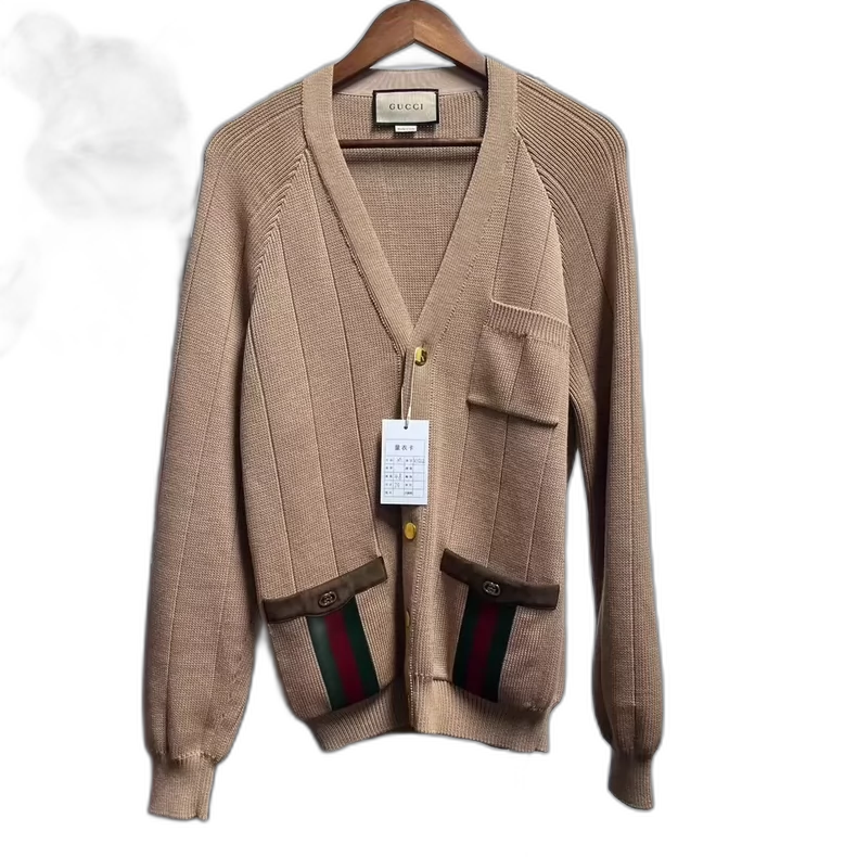 Gucci Brown Knit Cardigan Sweater