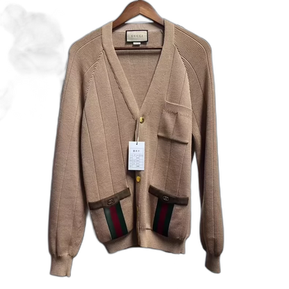 Gucci Brown Knit Cardigan Sweater