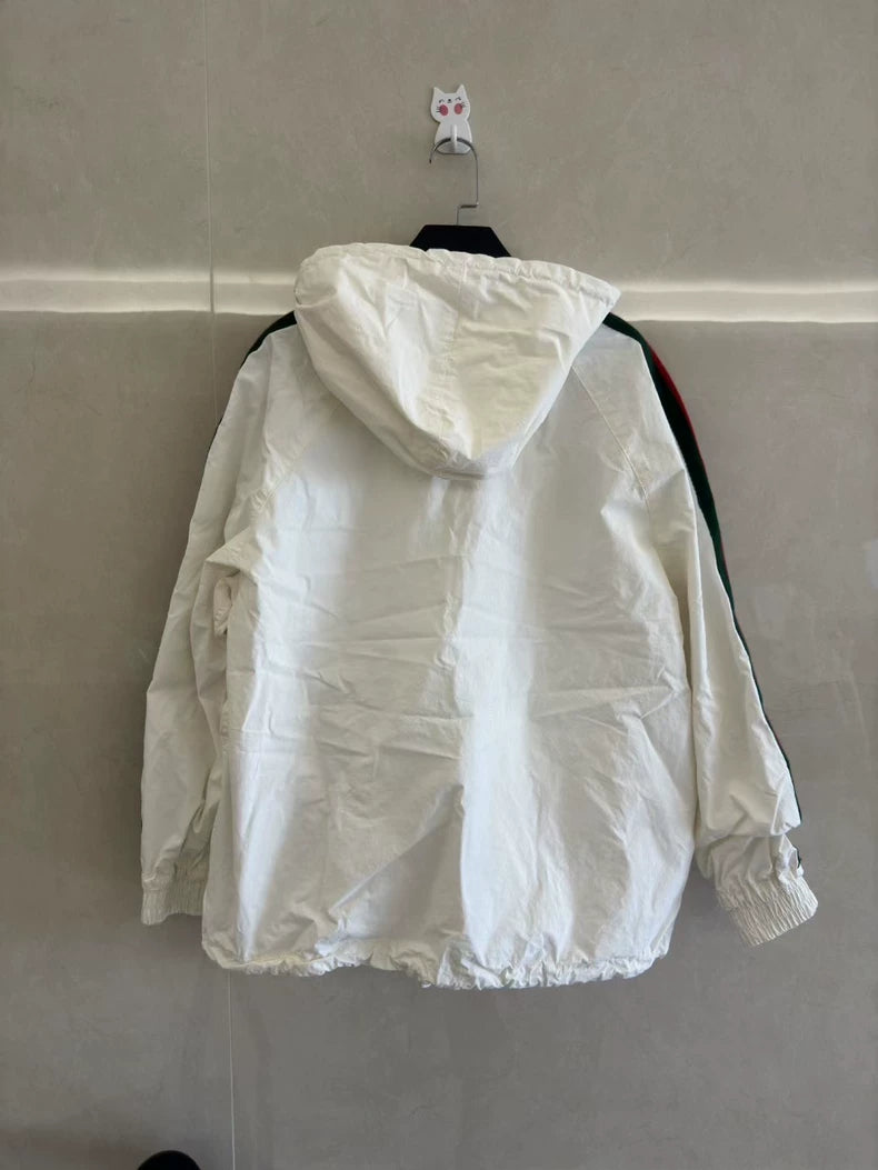 Gucci White Half-Zip Windbreaker Jacket-yf