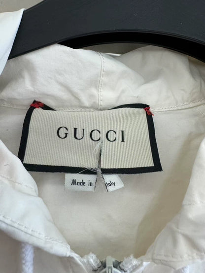 Gucci White Half-Zip Windbreaker Jacket-yf
