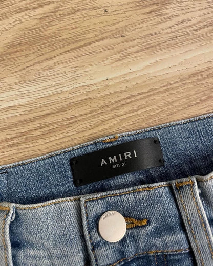 Amiri Blue Watercolor Thrash MX1 Jeans