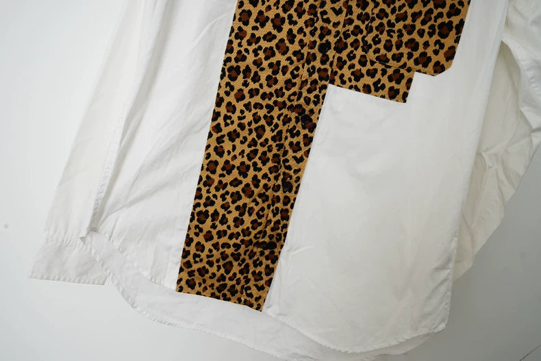Leopard Print Collar Shirt