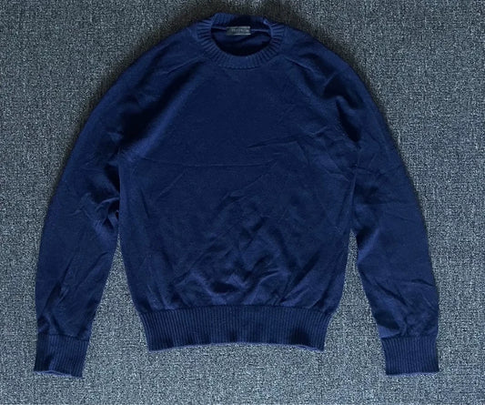 Prada Blue Wool Crewneck Sweater-yf