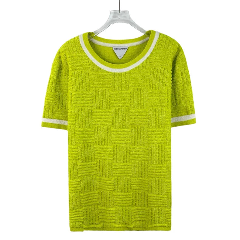 Bottega Veneta Green Cotton Short Sleeve T-shirt-yf