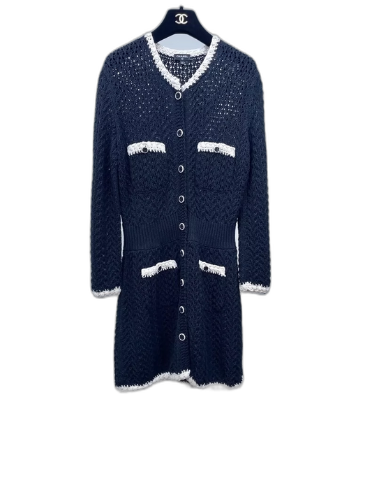 Chanel Black and White Cardigan Dress