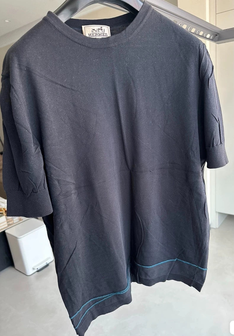 Hermes High-End Knitted Short Sleeve Top