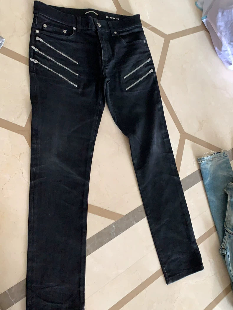 SAINT LAURENT Zip Detail Denim Jeans