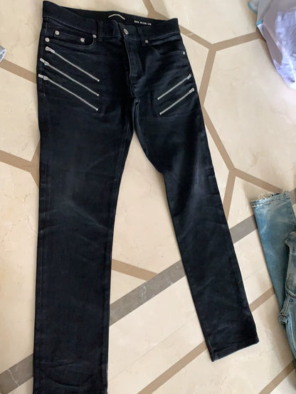SAINT LAURENT Zip Detail Denim Jeans