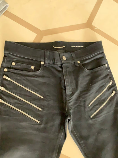 SAINT LAURENT Zip Detail Denim Jeans