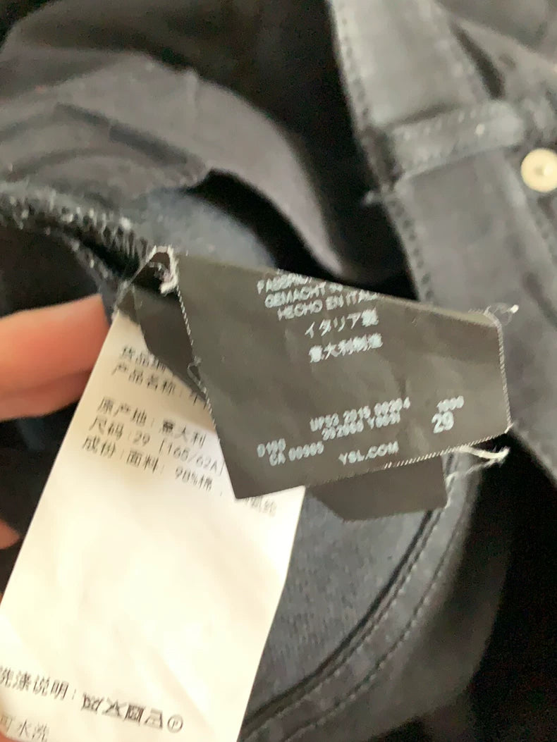 SAINT LAURENT Zip Detail Denim Jeans