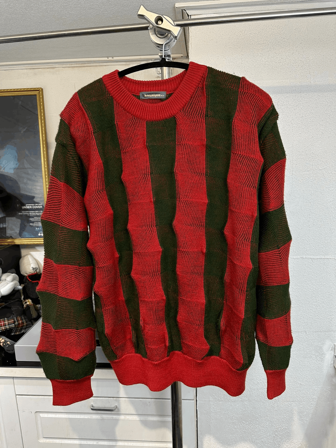 80S Issey Miyake ugly water melon knitwear sweater - DMC