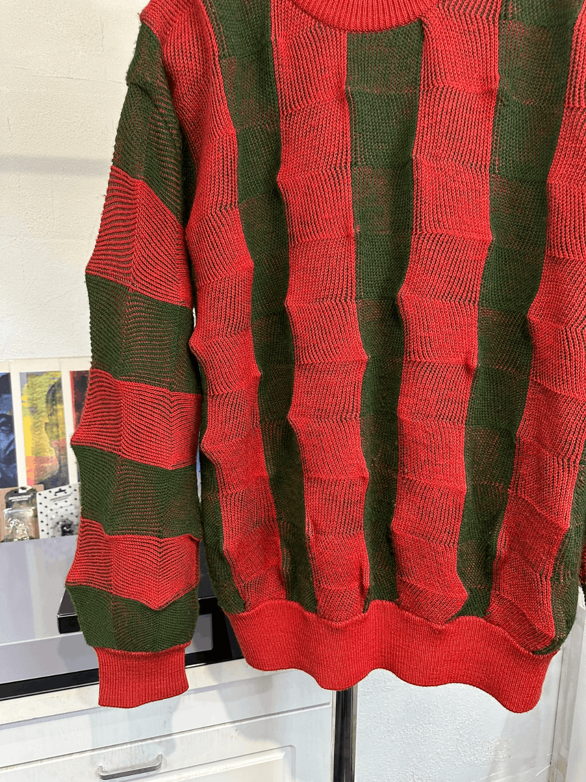 80S Issey Miyake ugly water melon knitwear sweater - DMC