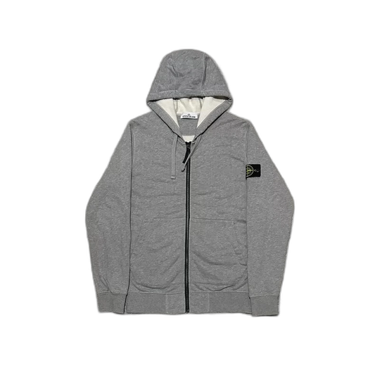 Gray Stone Island Zip-Up Hoodie