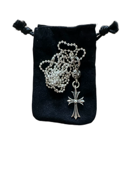 Chrome Hearts Cross Pendant with Beaded Chain