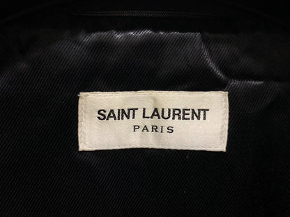Saint Laurent Black Knit Stripe Baseball Jacket