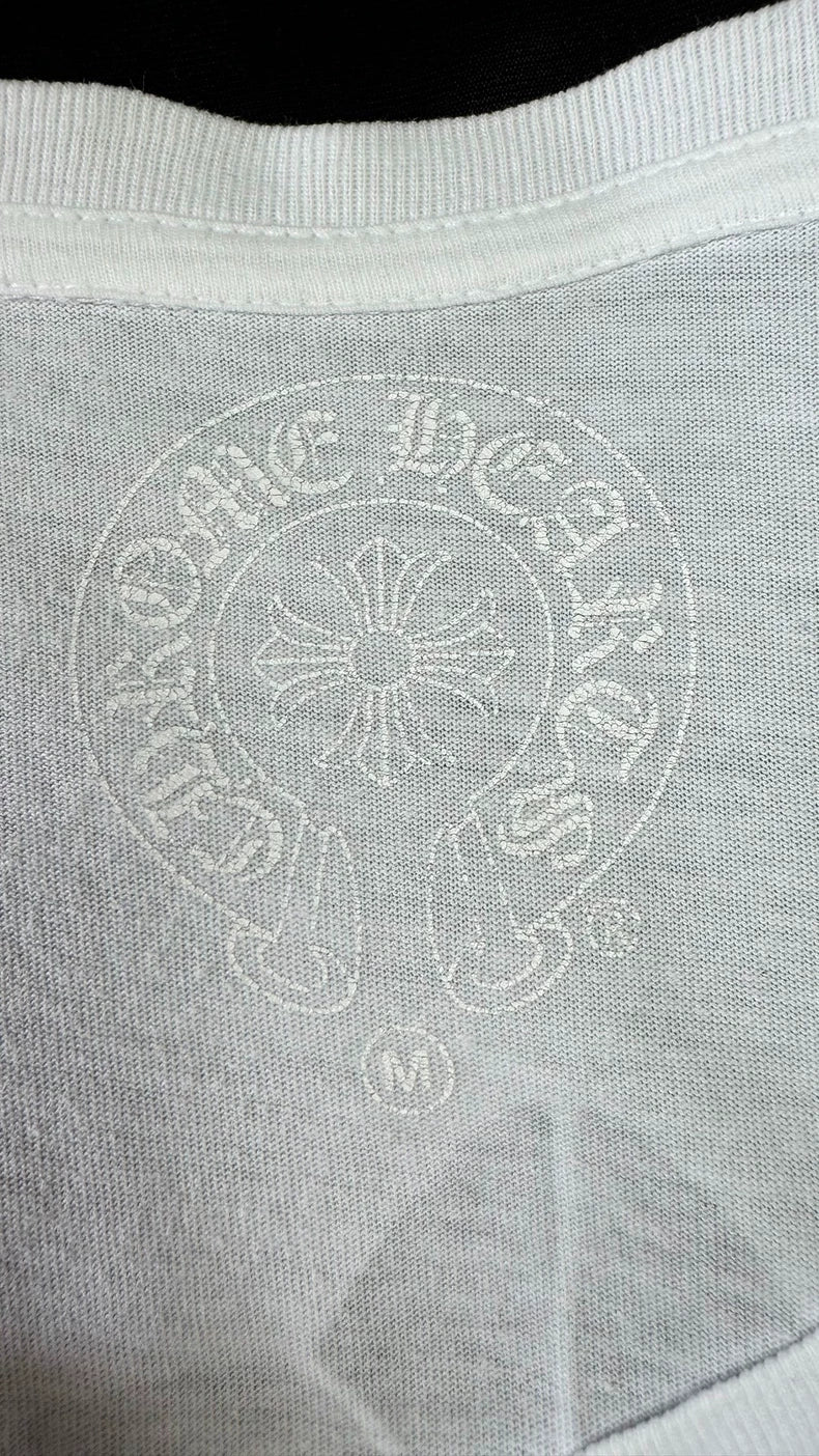 Chrome Hearts White V-Neck Short Sleeve Tee