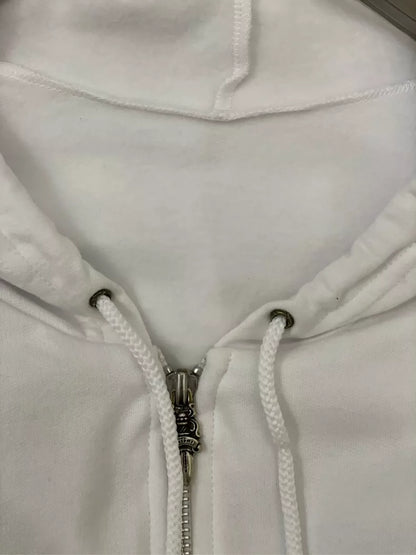 Chrome Hearts White Zip-Up Hoodie