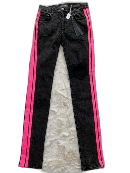 Amiri Black Pink Trackside Jeans
