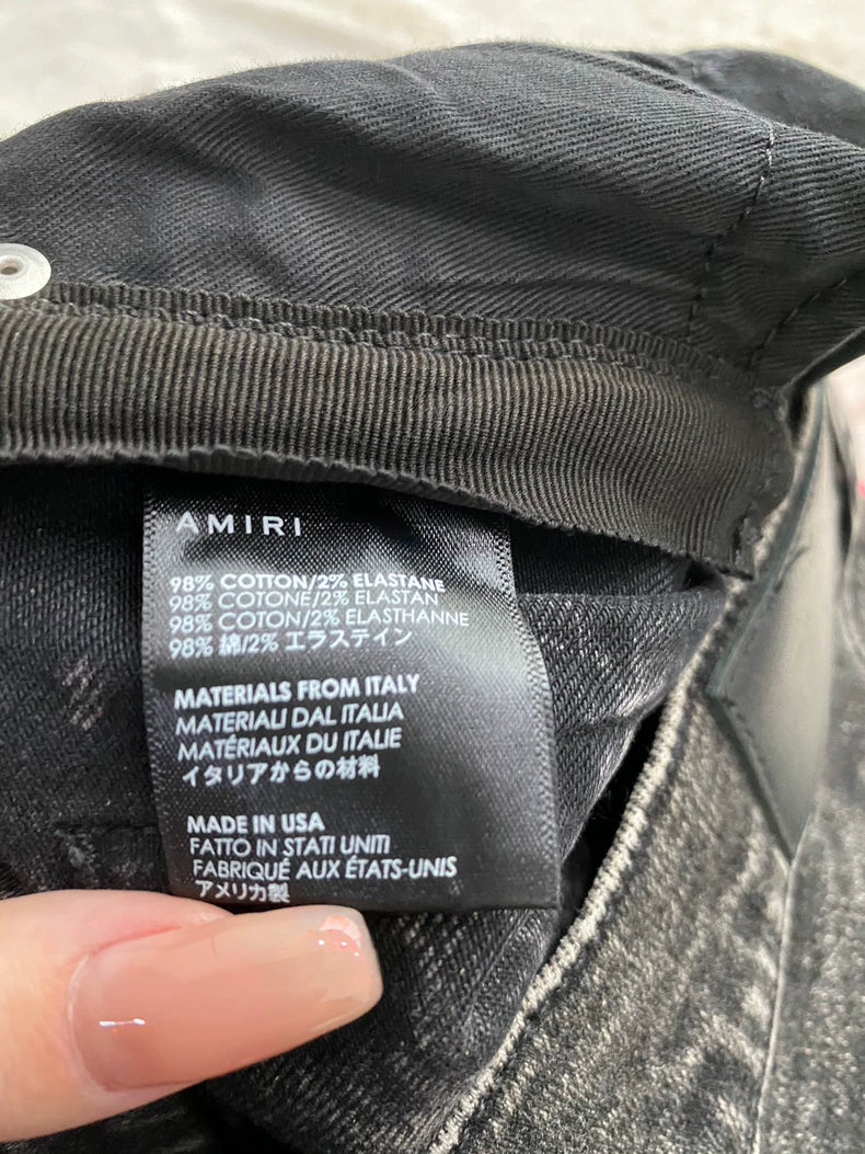 Amiri Black Pink Trackside Jeans